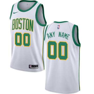 Women%27s Customized Boston Celtics Swingman White Nike NBA City Edition Jersey